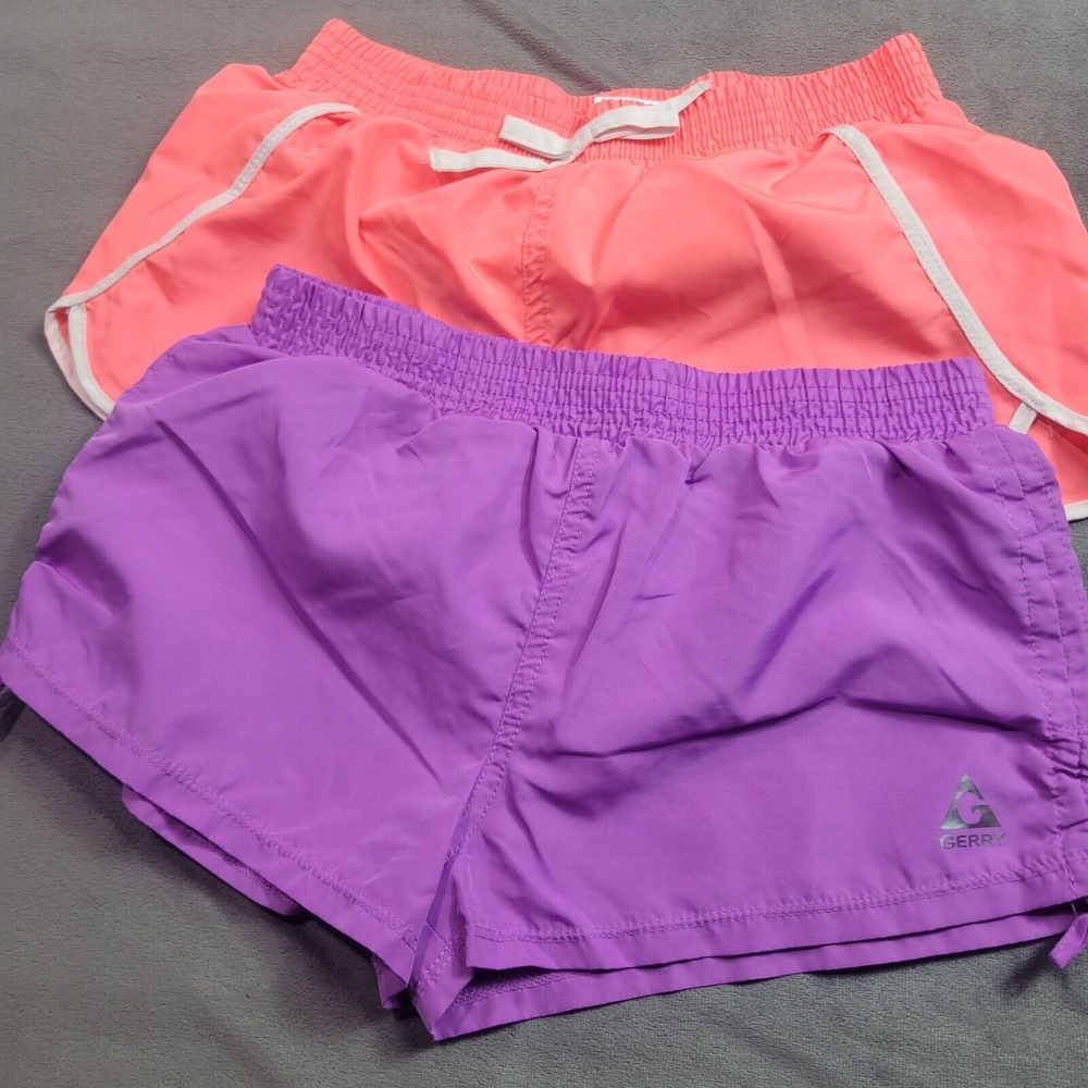 Gerry Girls Shorts Purple Size 10 Set Of Two Comfort Stretch Pull On Athletic